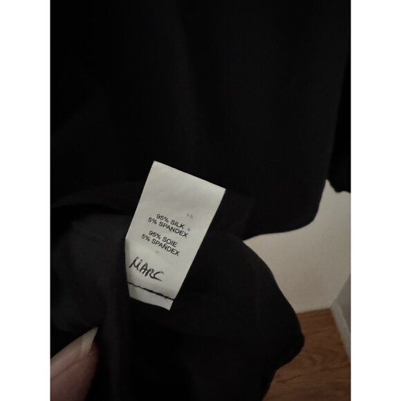 Ramy Brook Gigi Cold Shoulder Black Silk Top Size Large V Neck Long Sleeve - Picture 5 of 8